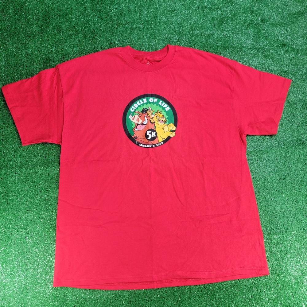 Disney's Circle Of Life 5k Marathon Men's T Shirt Size XXL Red Lion King 1/9/09